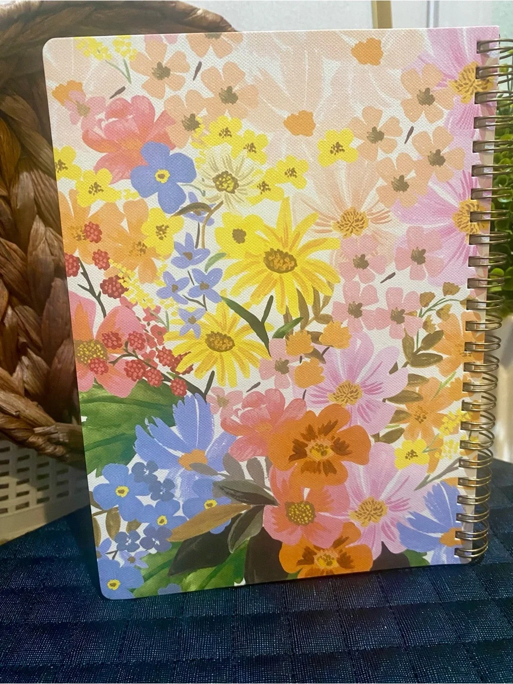 Rifle Paper Co. Spiral Notebook - Yellow Pink Blue Floral Cover